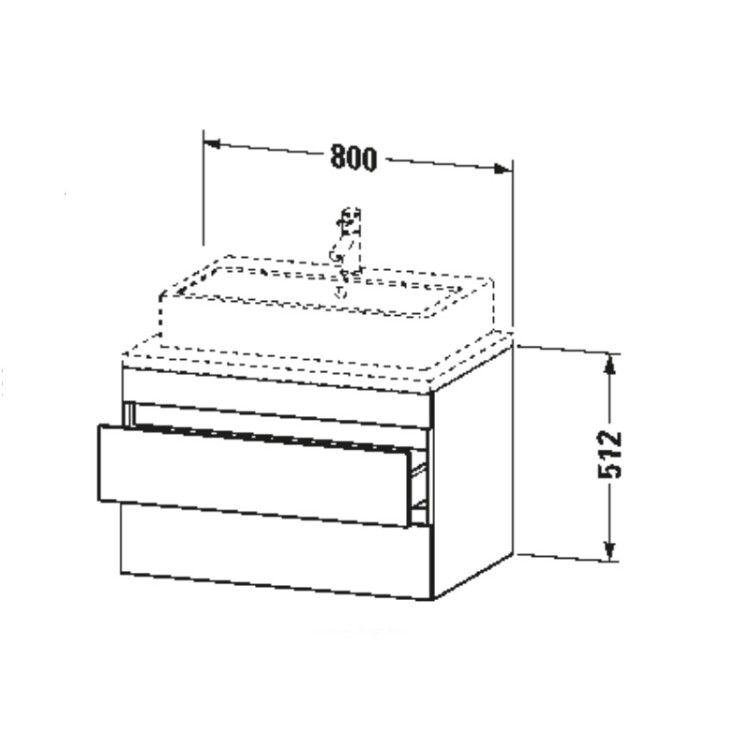 Тумба под раковину подвесная Duravit DuraStyle 800x548x512 мм, белый глянцевый DS531702222