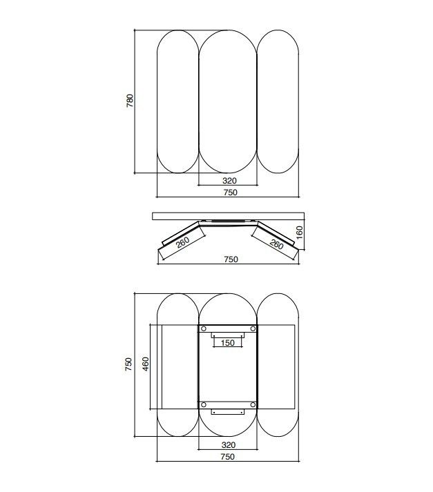 Зеркало Scarabeo Mirror Trino T 800x750x160 мм без подсветки 2120