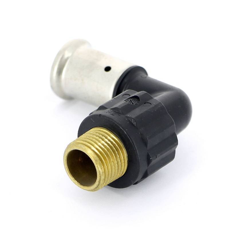 Угольник 90° пресс с наружной резьбой HENCO PVDF 20x1/2 5PK-2004