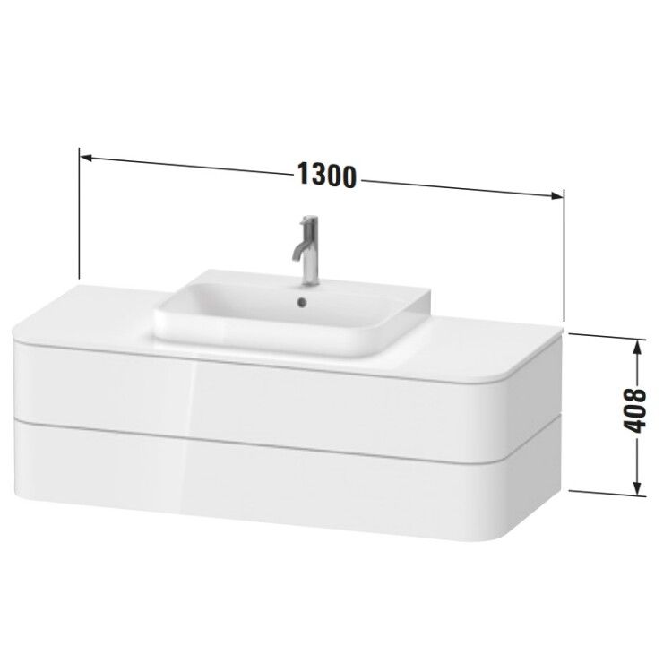 Тумба под раковину Duravit Happy D.2 Plus 1300x550x408 мм подвесная каменно-серый шелковисто-матовый HP497209292