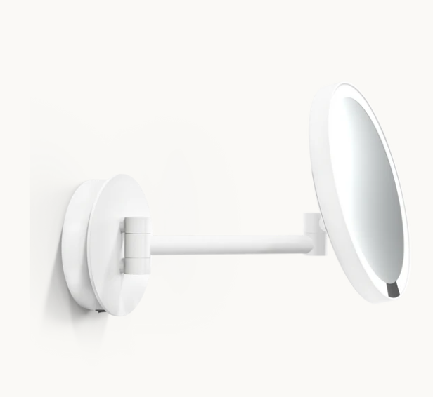 Косметическое зеркало Decor Walther JUST LOOK PLUS настенное с LED подсветкой, увеличение 5x, белый матовый 0125850
