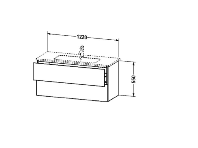 Тумба под раковину Duravit L-Cube 1220x481x550 мм подвесная белый глянцевый LC624308585