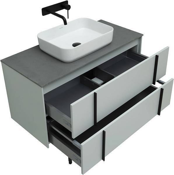 Тумба под раковину Allen Brau Reality 100 см серый/черный 1.32007.PWM