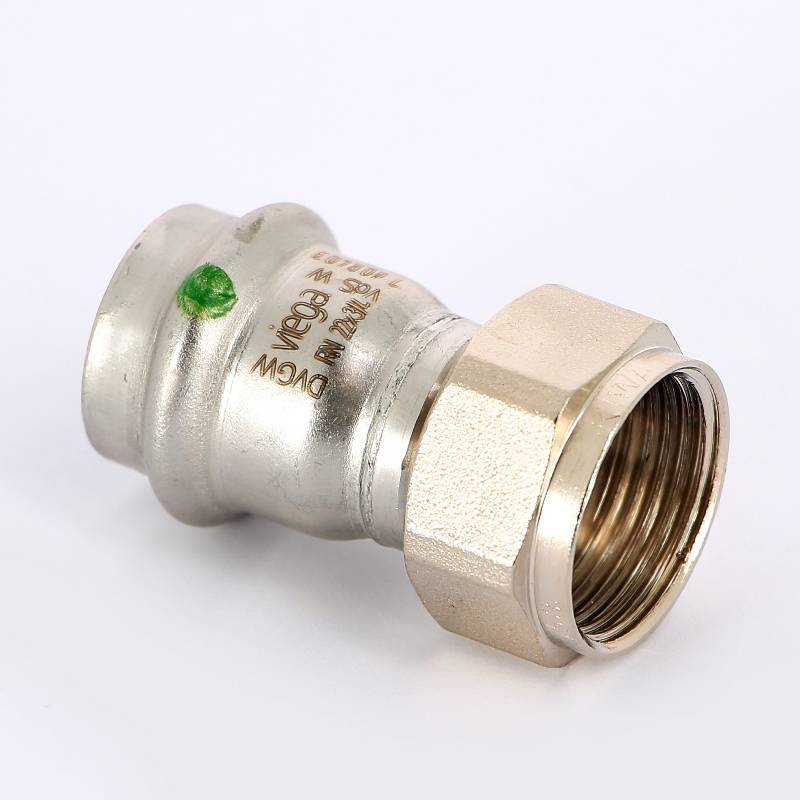 Муфта пресс Viega Sanpress Inox с накидной гайкой 22х3/4 нержавеющая сталь 437619