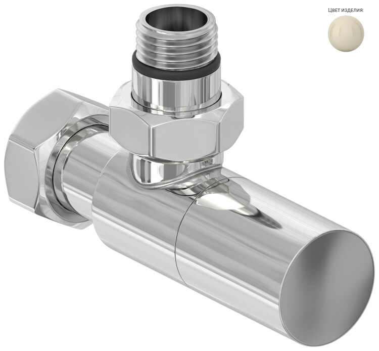 Вентиль угловой Сунержа Цилиндр G 1/2 x G 3/4 жемчужно-белый 101314001234 RAL 1013