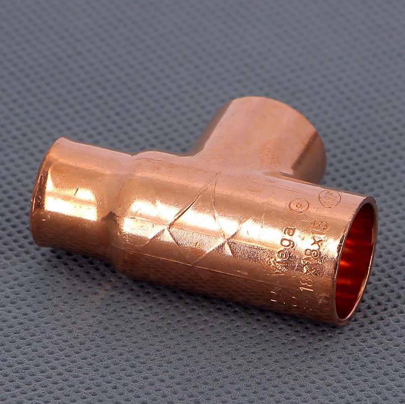 Тройник медный под пайку Viega 18х15х18 мм 102890