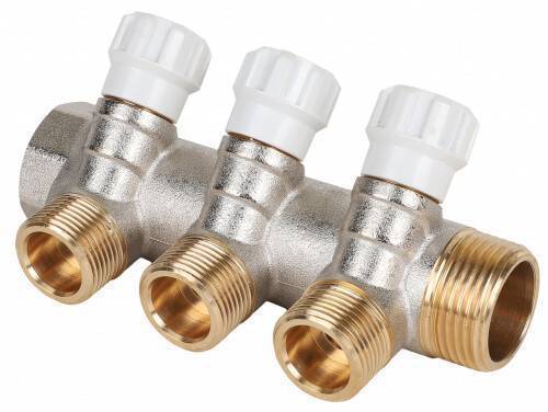 Коллектор Hogart Premium 3 выхода 1 x 3/4 EK с регулирующими вентилями MM4030605