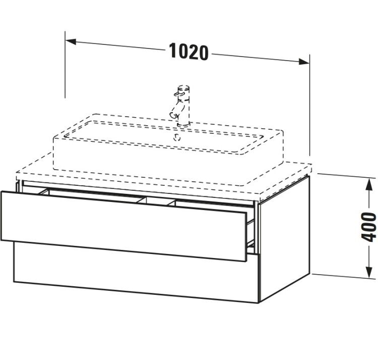 Тумба под раковину Duravit L-Cube 1020x547x400 мм подвесная белый LC581902222