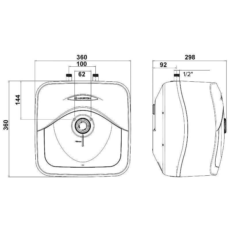 Водонагреватель электрический накопительный Ariston ABS ANDRIS R 10U 10 л под раковиной 3100798