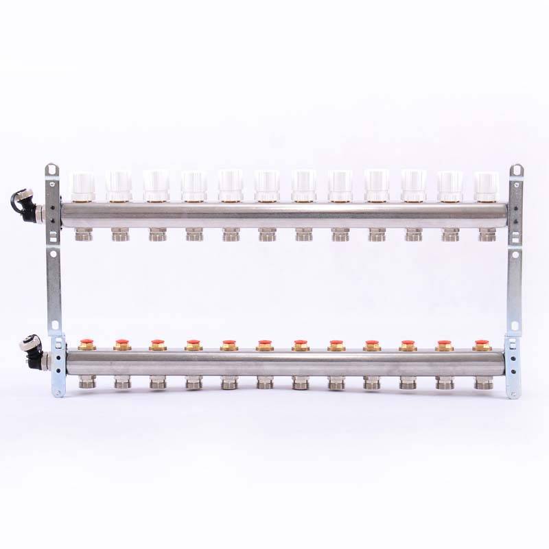 Коллекторная группа из нержавеющей стали Uni-Fitt 315S с регулировочными и термостатическими вентилями 1 x 3/4 EK 12 выходов 451I4312