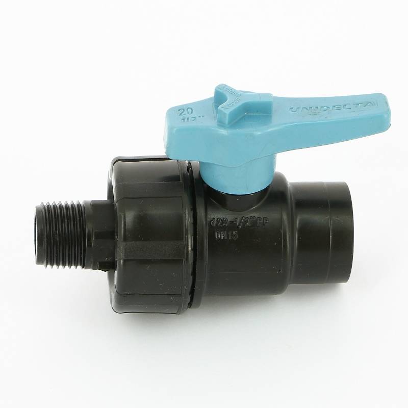 Кран шаровый обжимной Unidelta 1072 20 x 1/2 Н для труб ПНД 1072020002001