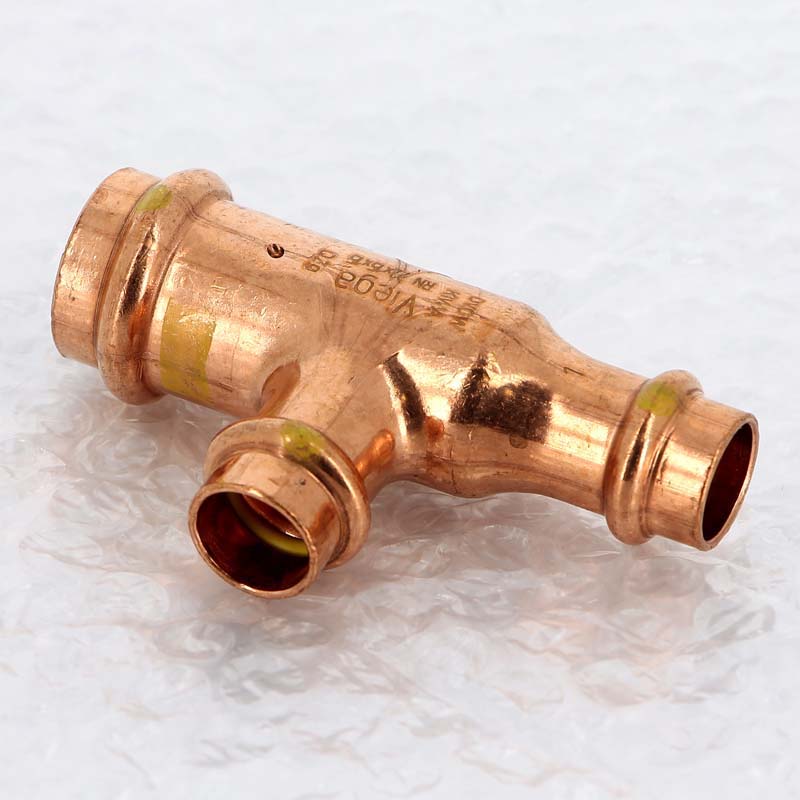 Тройник пресс медный Viega Profipress G 22x15x15 мм 346010