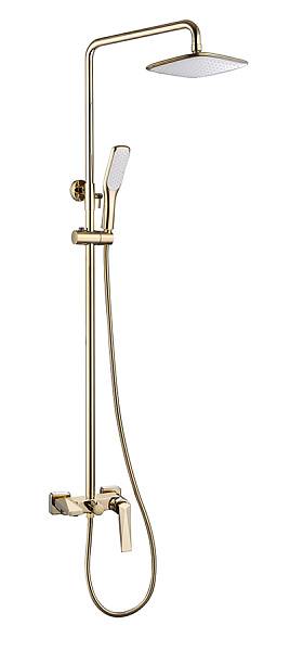 Душевая стойка Boheme Venturo с верхним душем 250 мм золото глянцевое 388