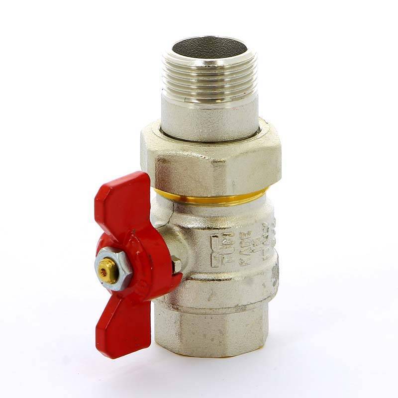 Кран шаровой Tiemme НВ с разъемным соединением для коллектора бабочка 3/4 2120001