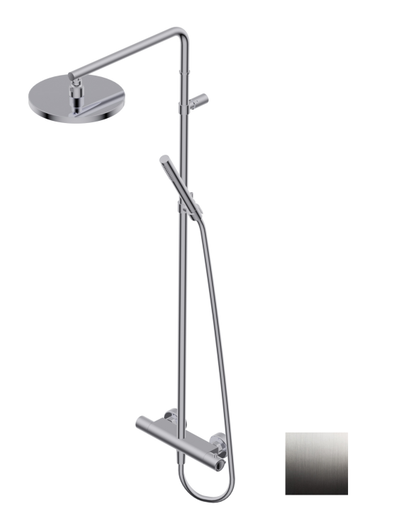 Душевая стойка Ritmonio Brass со смесителем хром брашированный 7ADN207IX