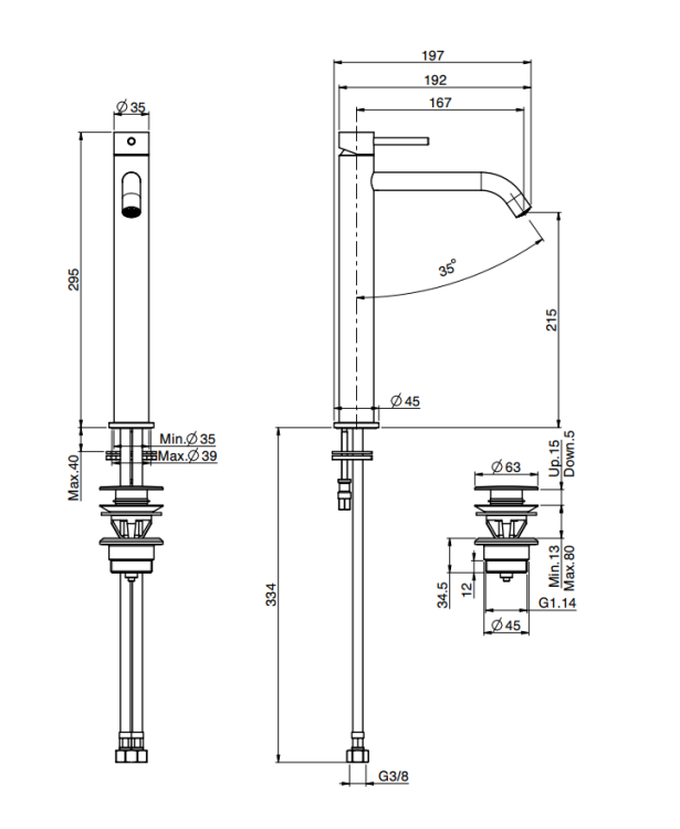 Смеситель для раковины Fima Carlo Frattini Spillo Up HXS золото F3031HXSOR
