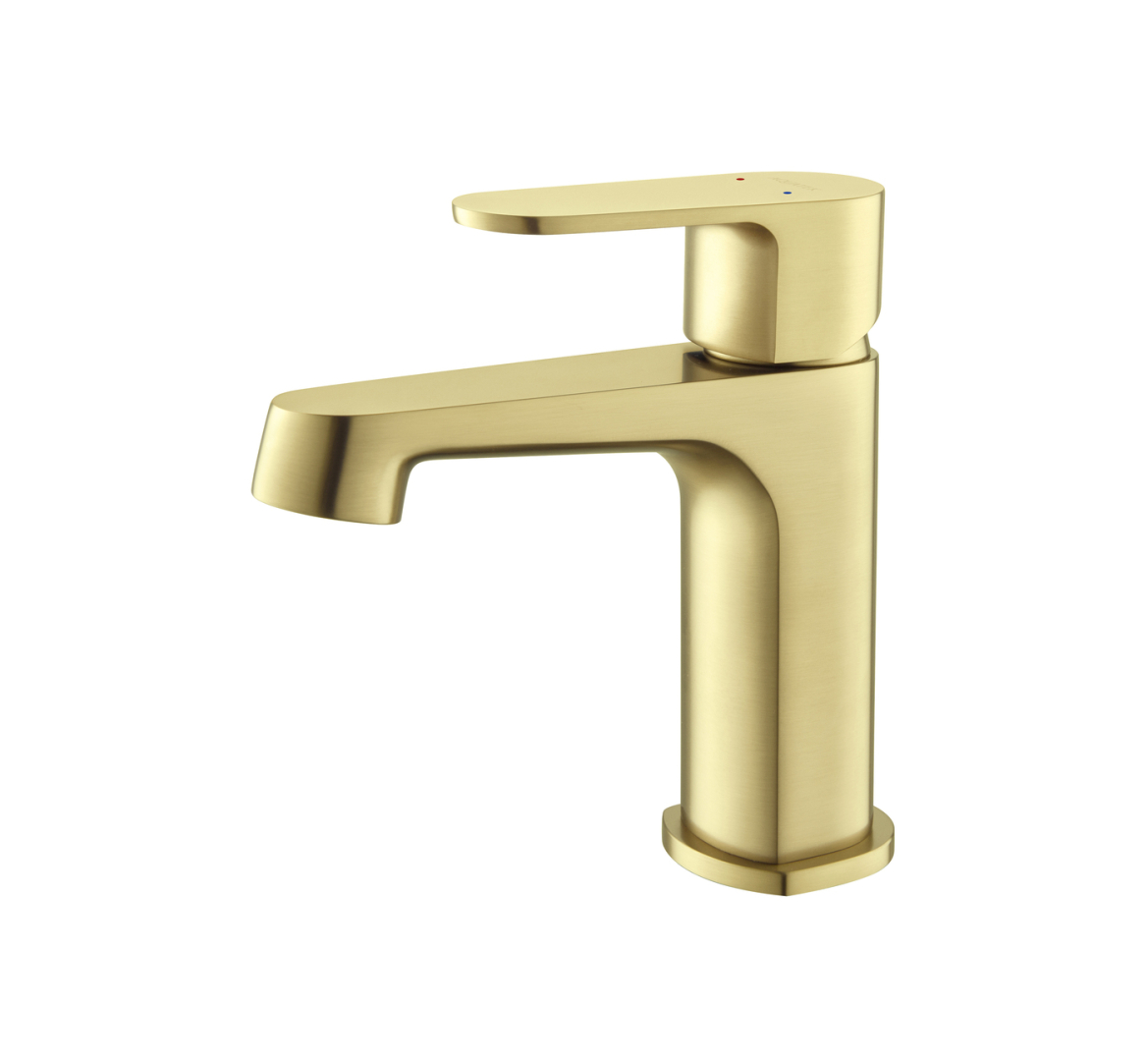 Смеситель для раковины Aquanet Oberon 98 мм шлифованное золото AQ1210BG