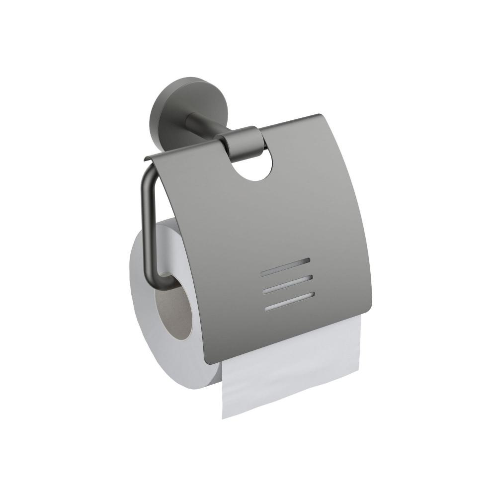 Бумагодержатель с крышкой Aquatek БЕТТА оружейная сталь AQ4609BGM