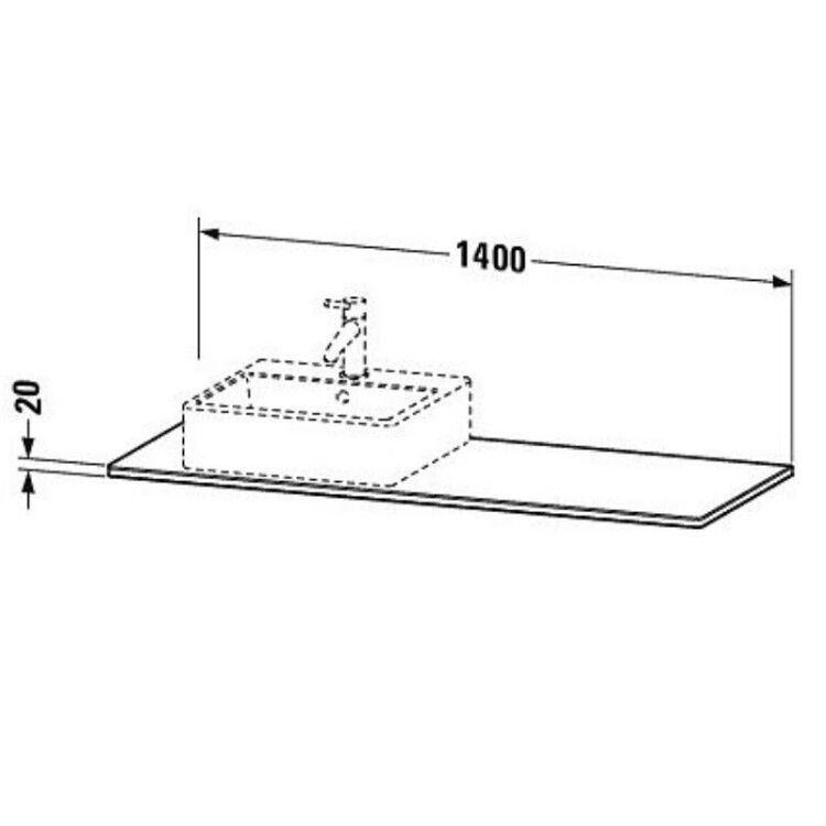 Столешница Duravit XSquare 1400x550x20 мм вырез слева американский орех XS061GL7777