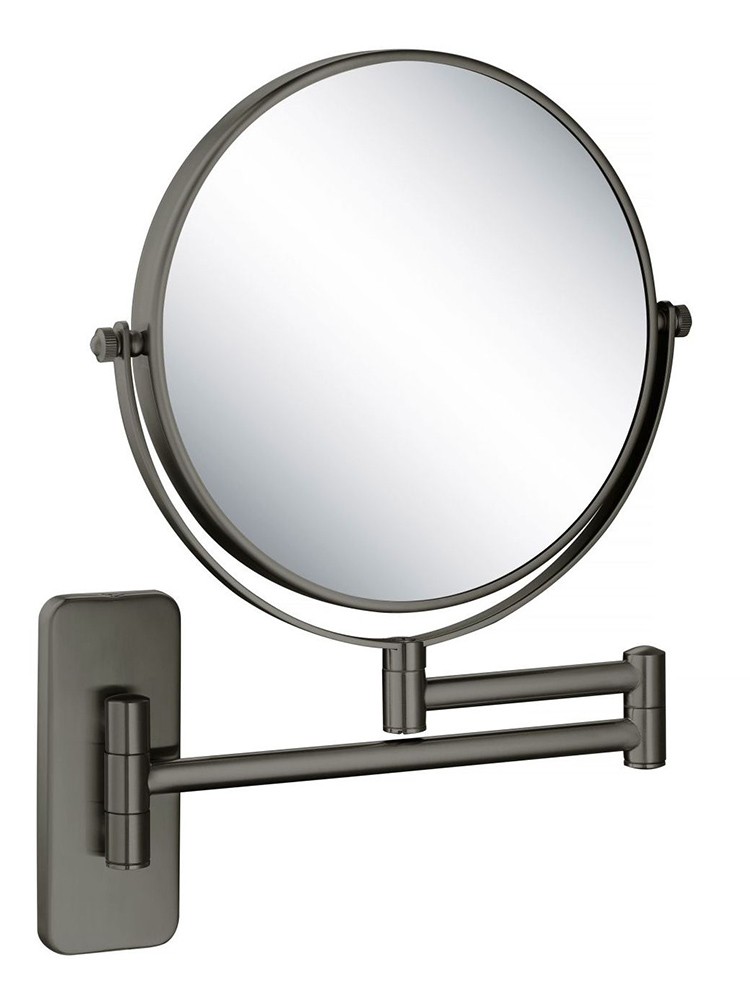 Зеркало косметическое настенное Aquanet 3x увеличение оружейная сталь AQ4910BGM