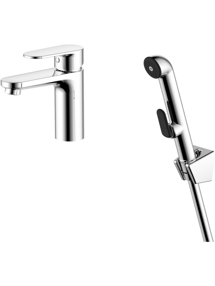 Смеситель для раковины Aquanet Ника с гигиеническим душем хром AQ1812CR