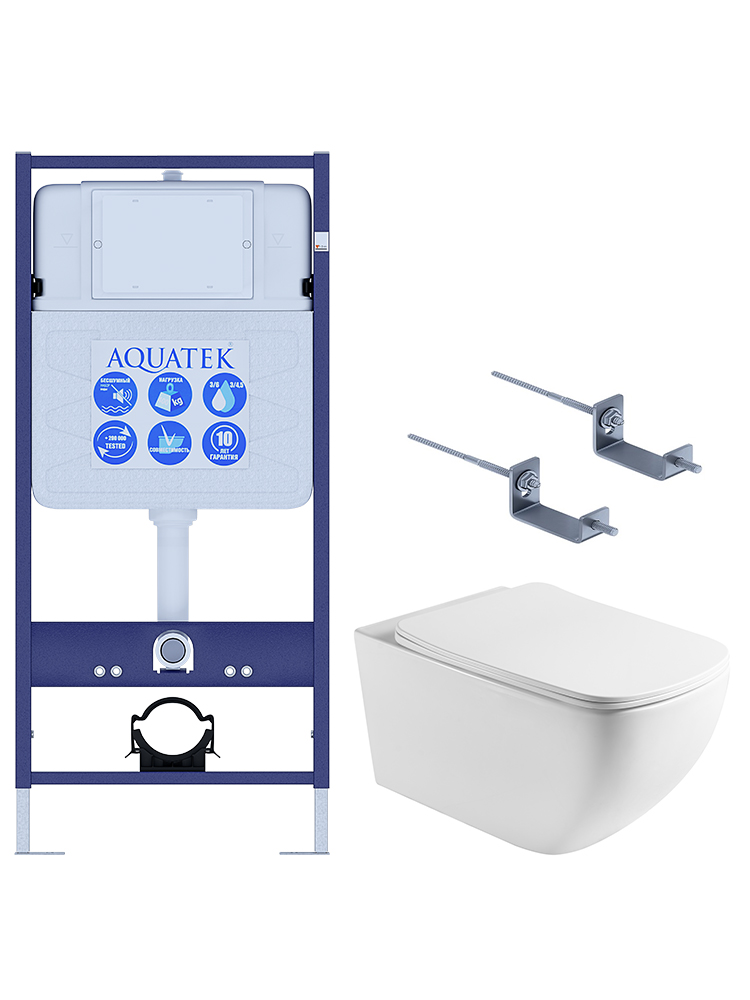 Комплект инсталляции Aquatek Медея T рама Standard INS-0000012 и унитаз AQ1537T-00 МЕДЕЯ T