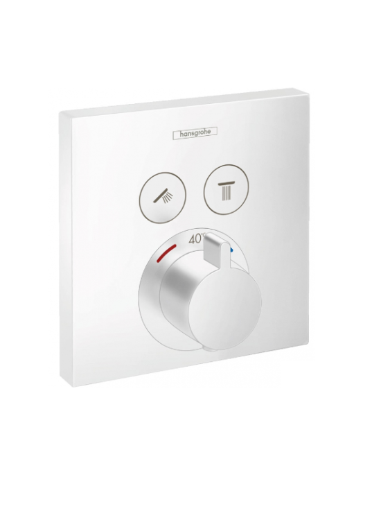 Смеситель для душа Hansgrohe ShowerSelect термостат на 2 потребителя белый матовый 15763700