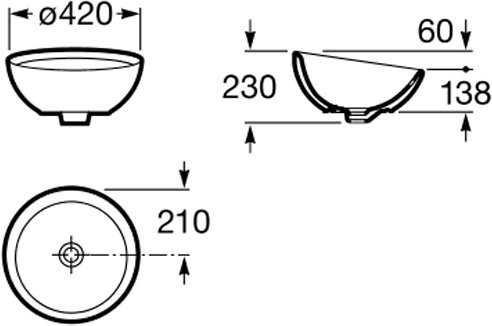 Раковина-чаша Roca Bol D420х230 мм 327876000