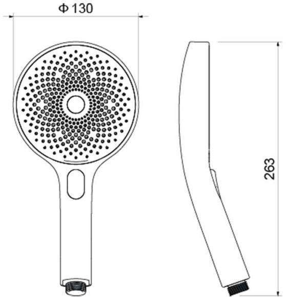 Ручной душ Aquanet Оберон Select 130 3jet матовый черный AQ2007MB