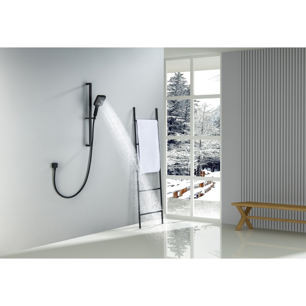 Душевой гарнитур Aquanet Либра 3jet 68 см матовый черный AQ2019MB