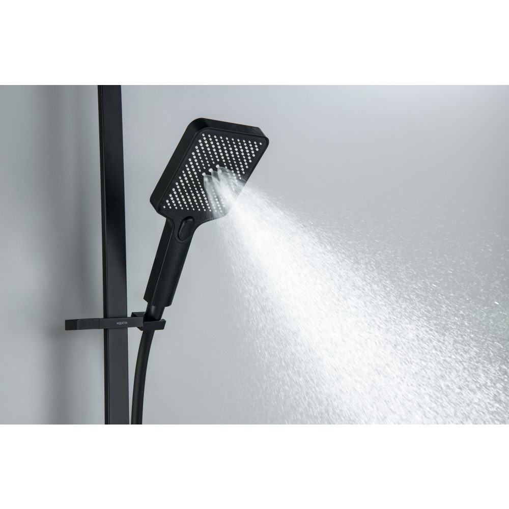 Душевой гарнитур Aquanet Либра 3jet 68 см матовый черный AQ2019MB