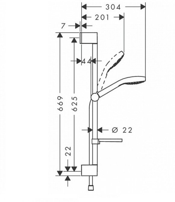 Душевой гарнитур Hansgrohe Croma Select E Vario 65 см белый/хром 26582400