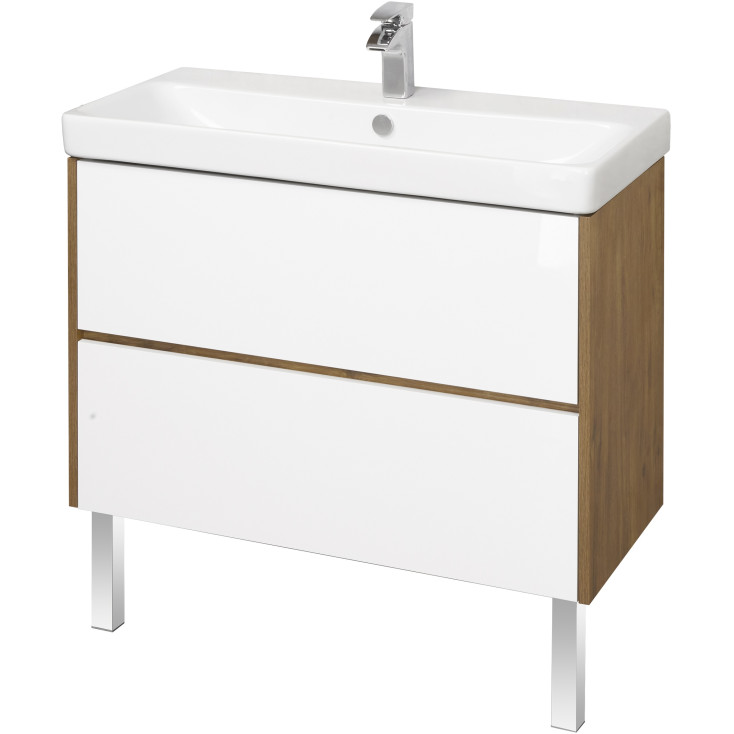 Тумба-умывальник с раковиной Aquaton Сканди 90 Белый / Дуб Рустикальный 1A2519K0SDZ90