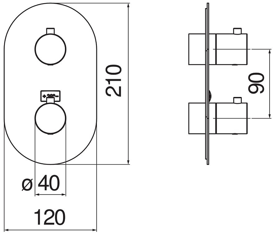 Смеситель для ванны термостатический Paffoni Live внешняя часть хром WE00102/TCR