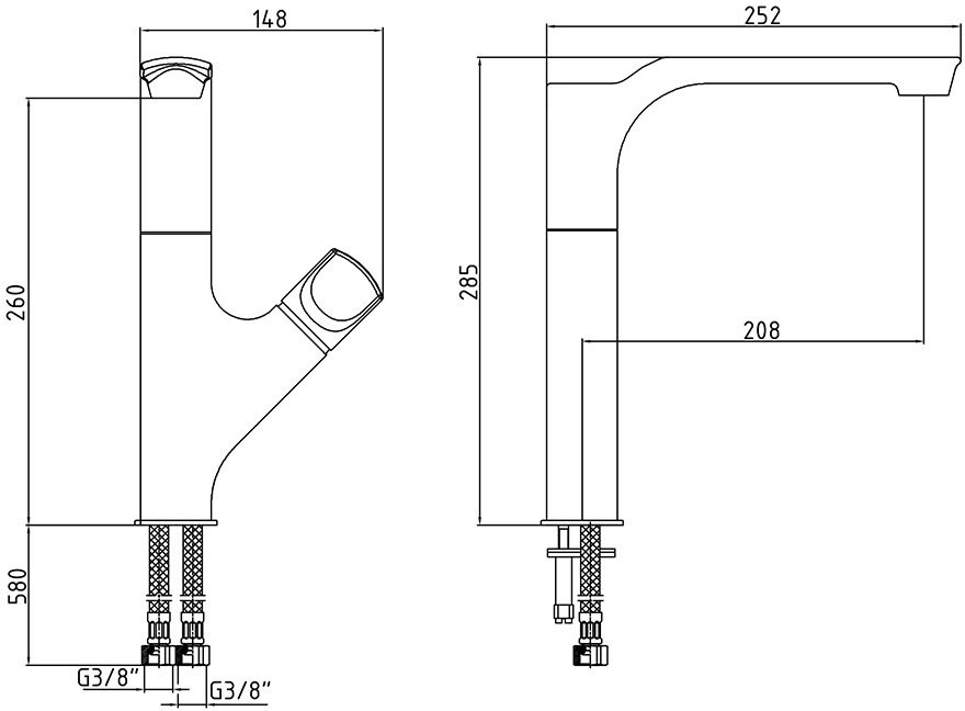 Смеситель для кухни Bravat MYRA белый хром 104118063EX
