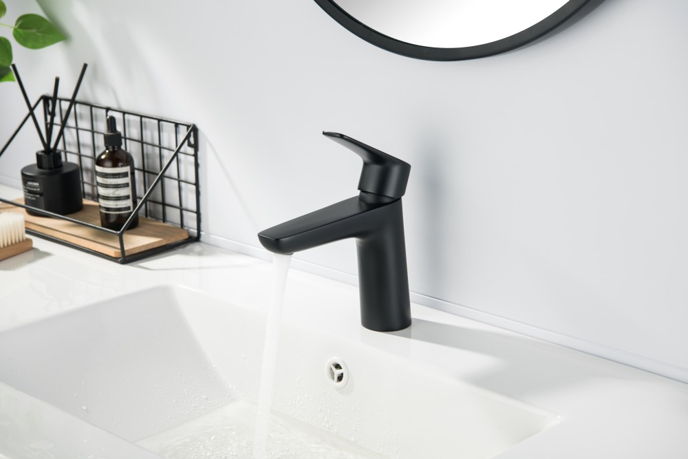 Смеситель для раковины Aquanet Бетта 98 мм матовый черный AQ1110MB