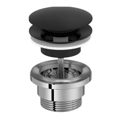 Донный клапан Jacob Delafon Push-open для раковины матовый черный E30536-BL