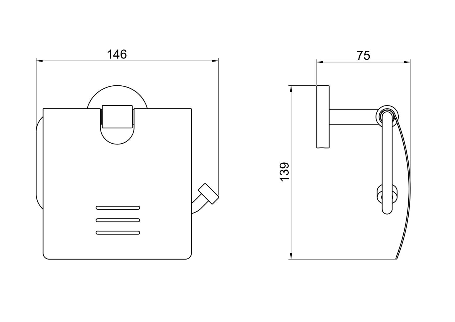Бумагодержатель с крышкой Aquatek БЕТТА оружейная сталь AQ4609BGM