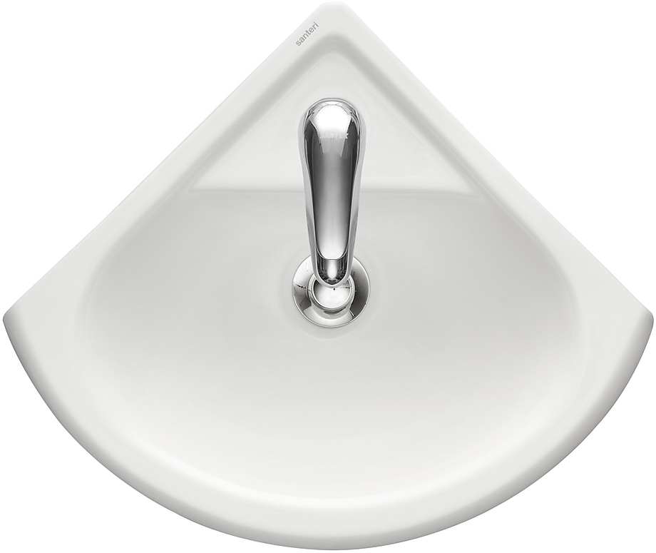 Рукомойник угловой Santek Радиан 405х330 мм белый 1.3130.9.S00.10B.0