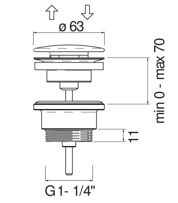 Донный клапан Avenue push-open золото AV00110/11GDP