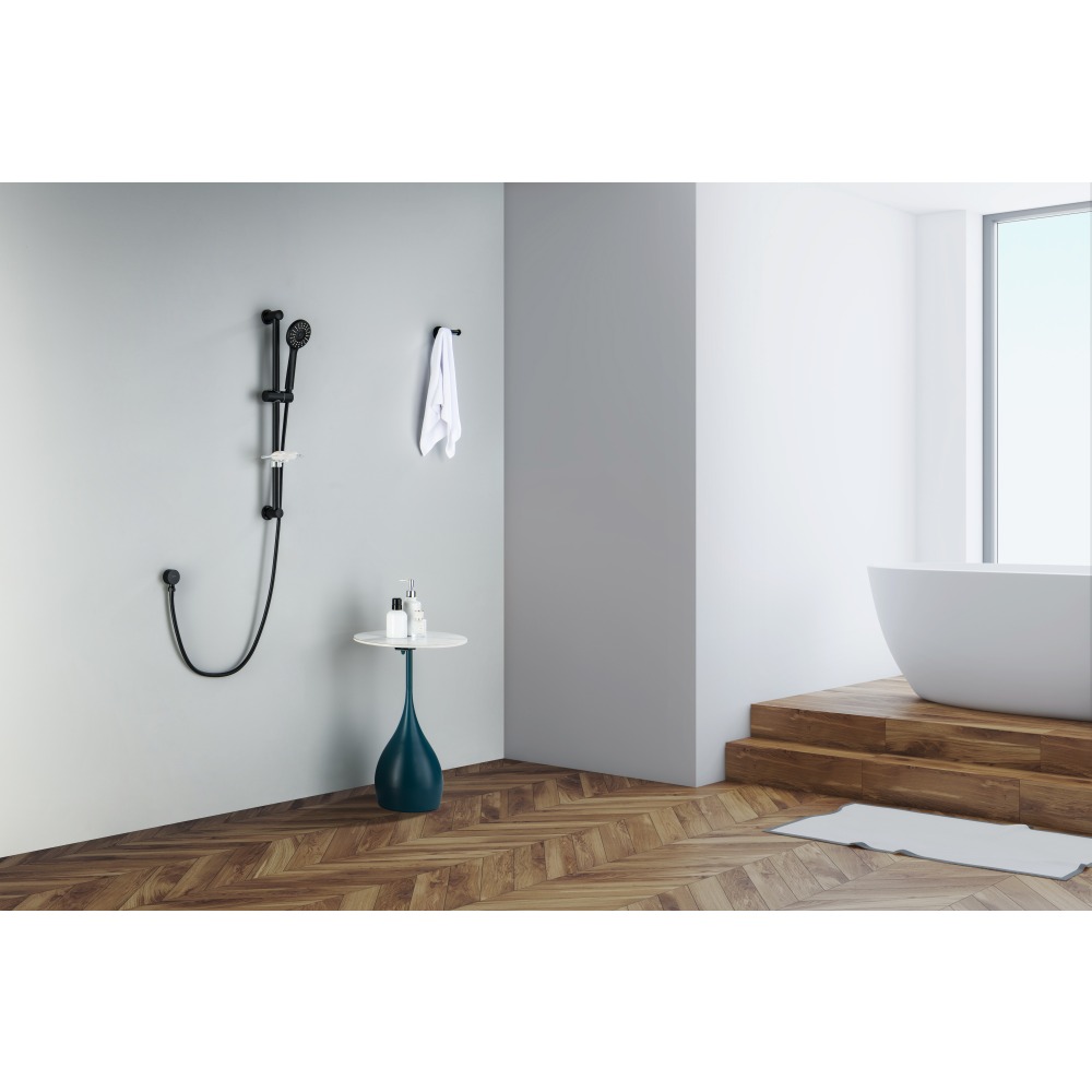 Душевой гарнитур Aquanet Бетта 3jet 65 см матовый черный AQ2013MB