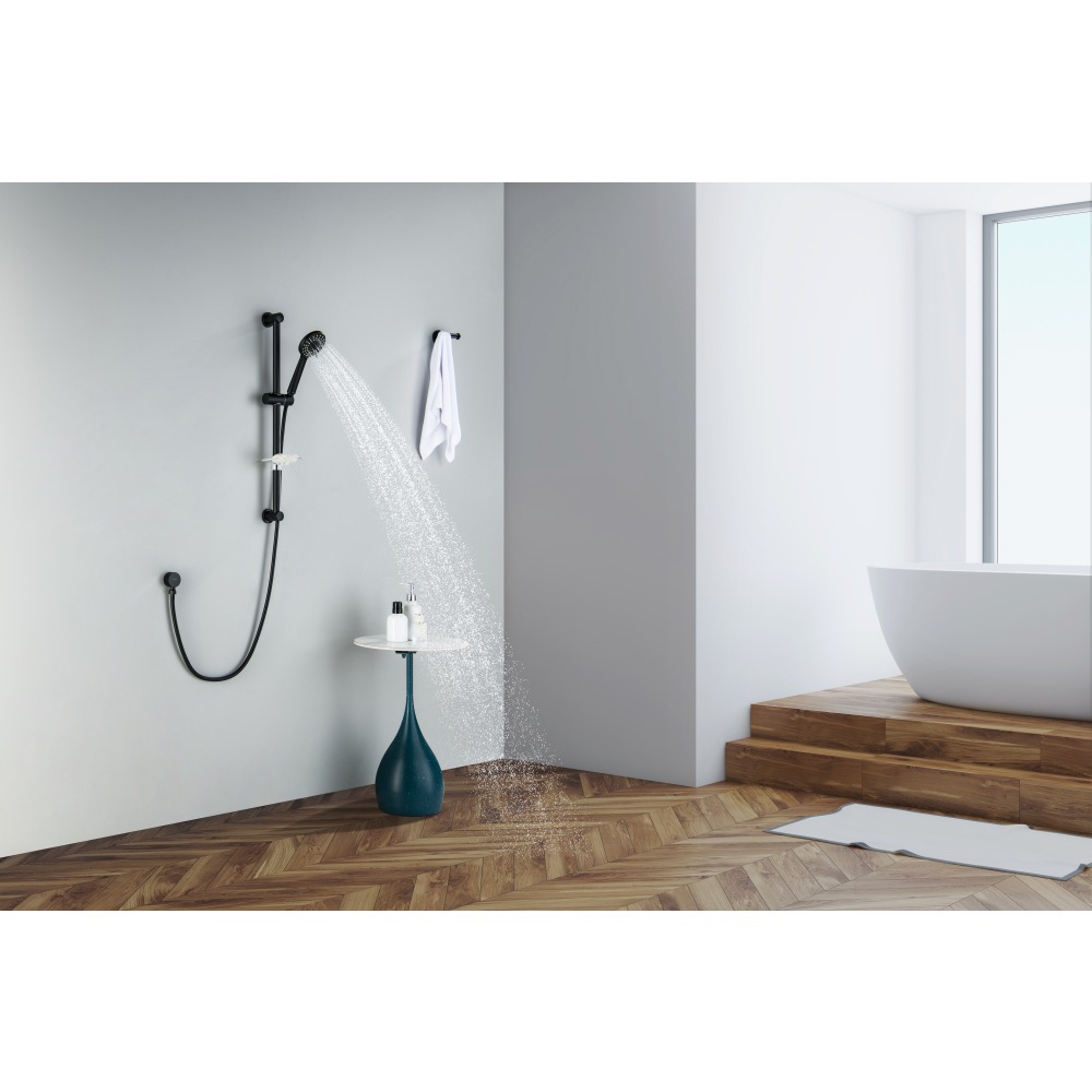 Душевой гарнитур Aquanet Бетта 3jet 65 см матовый черный AQ2013MB