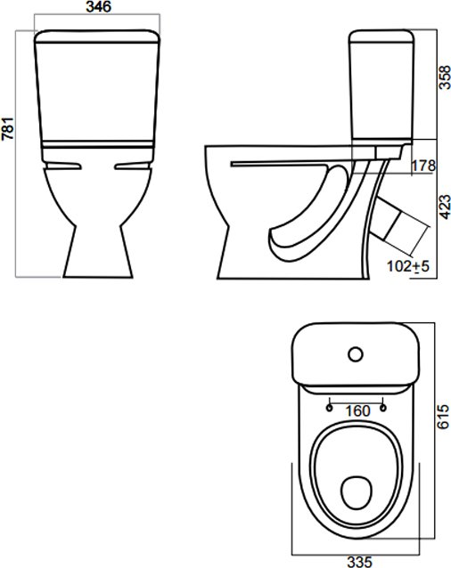 Унитаз-компакт Santeri Стандарт Комфорт S1 белый WC.CC/Standart/2-DM/WHT.G/S1