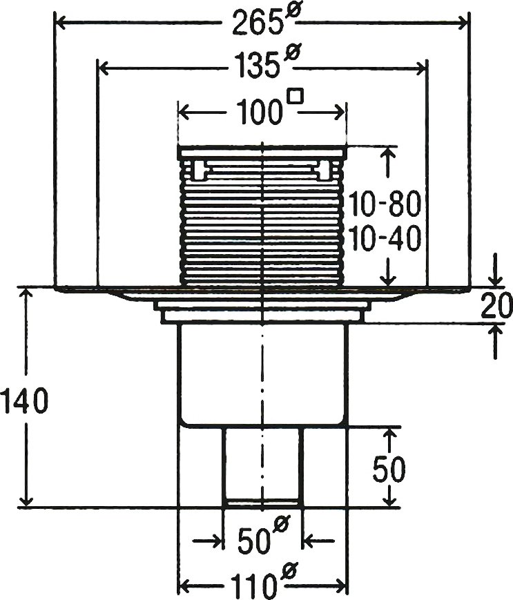 Трап для душа Viega Advantix с сухим затвором и вертикальным выпуском 100х100 мм 583224