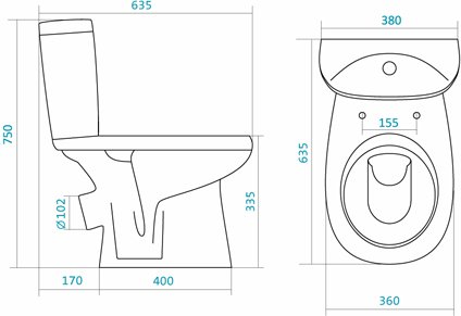 Унитаз-компакт Sanita Luxe Анимо косой выпуск 2 режима дюропласт 1.WH30.2.134