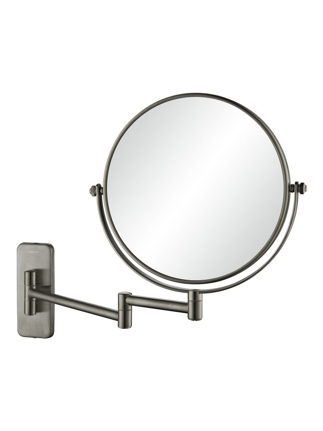 Зеркало косметическое настенное Aquanet 3x увеличение оружейная сталь AQ4910BGM