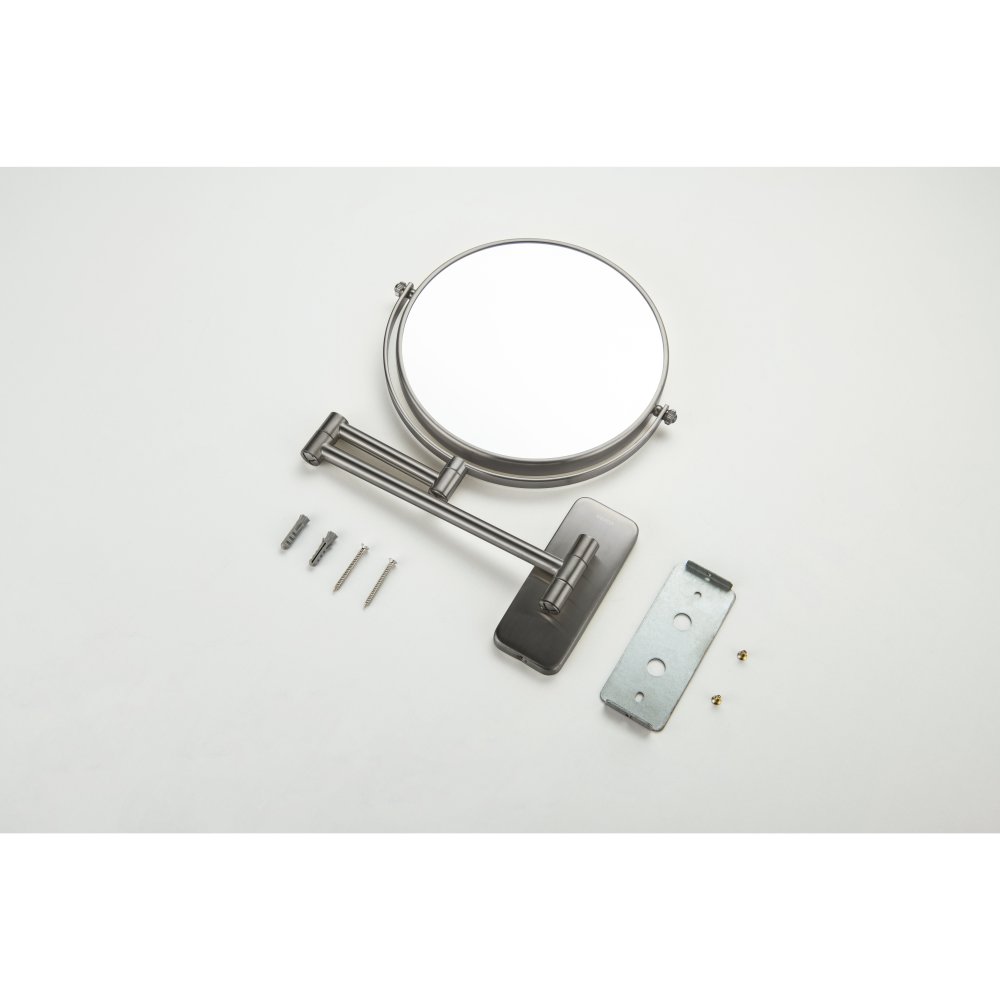 Зеркало косметическое настенное Aquanet 3x увеличение оружейная сталь AQ4910BGM