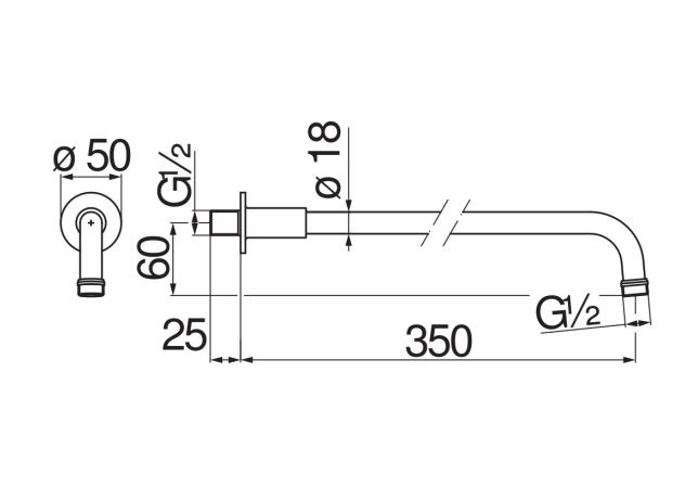 Держатель верхнего душа Paffoni 35 см бронза AD138/4BR