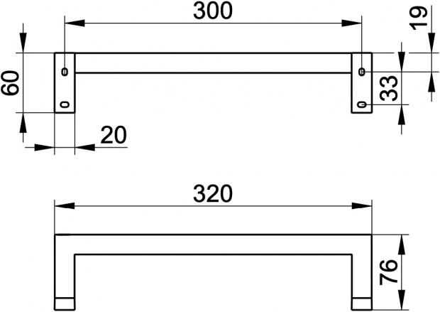Поручень KEUCO EDITION 90 Square 320 мм хром 19107010000