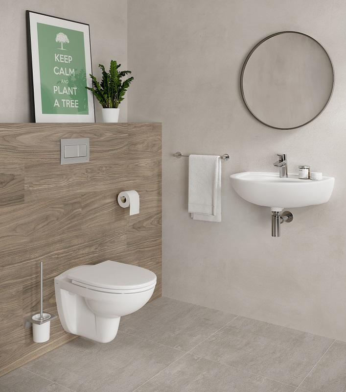 Комплект 4 в 1 VitrA Normus унитаз подвесной с инсталляцией и панелью хром глянец 9773B003-7206